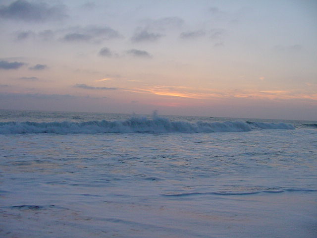 San Clemente- Pacific Ocean waves at sunset