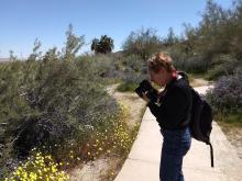 Rochelle again taking pictures near visitor center